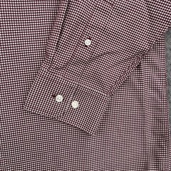 Jos. A. Bank Button Down Shirt Mens Large Red Houndstooth Cotton Long Sleeve