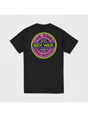 SEX WAX – Mens Fluoro T-Shirt – Black – Casual Short Sleeve Tee, All-Season, Fam