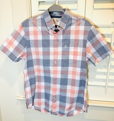 Penguin Munsingwear Mens M Shirt SS Heritage Slim Fit Plaid EUC