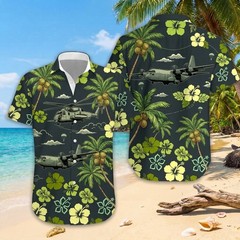 Hawaiian Shirt Hibiscus Green Flowers And Tropical Leaves Fabric#20