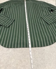 Levis Men’s Long Sleeve Relaxed Fit Button Down Crop Green Striped Shirt L