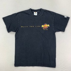 Vintage Hard Rock Cafe Heavy Tee Shirt NYC Mens M Black World Tour Short Sleeve