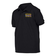 Operation Iraqi freedom veteran embroidered black polo shirt (cotton/poly)