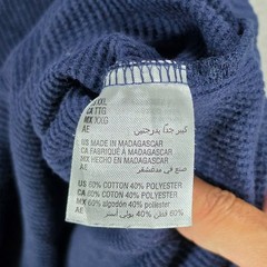 Club Room Thermal Shirt Mens XXL Blue Waffle Knit Long Sleeve Crewneck