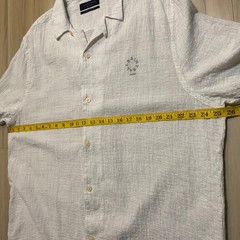 ALLSAINTS Admon Short Sleeve Crepe Shirt XXL Organic Cotton White Camp Relaxed