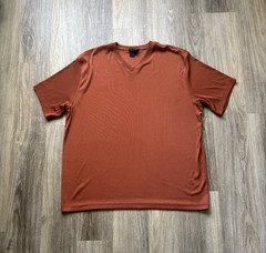 Men’s Tulliano Casual Shirt sz. 3X Copper Poly/Spandex Ribbed Vacation V-Neck