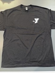 Lot Of 2 -YMCA Shirt Men 2-XL Staff Logo Black Short Sleeve Adult “Role Model”