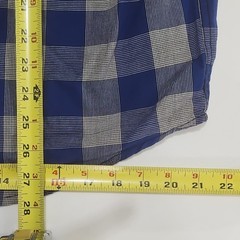 Route 66 Men’s Blue/Gray Plaid Short Sleeve Button-Up Shirt L Pockets 0128