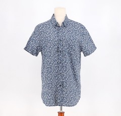 RAILS Men’s Fairfax Short Sleeve Cotton Shirt Clover Patch Navy Size M
