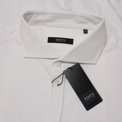 Desoto NWD Hai Dress Shirt Size 47 18.5 in Solid White 100% Cotton