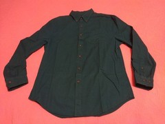 Croft & Barrow Mens Sz M Hunter Green Cotton Button Up Long Sleeve