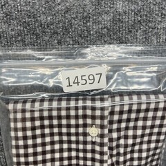 Sid Mashburn Mens Large Slim White Checks Button Front Long Sleeve Dress Shirt