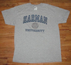 Rare HARMAN UNIVERSITY T-Shirt 90% Cotton 10% Poly LARGE ~ IS YOUR NAME HARMAN??