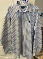 RALPH LAUREN POLO MENS Sz 17 1/2 100% Cotton Classic Fit Long Sleeve Button Down
