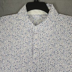 Barbell Apparel Polo Shirt Mens XL White Gym Flex Print Performance Golf