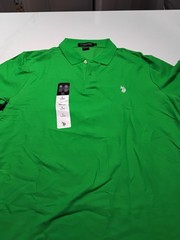 U.S. Polo Assn. Mens Green Lawn Performance Pique Polo Shirt LARGE NWT