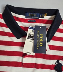POLO RALPH LAUREN MEN’S CLASSIC FIT STRIPED MESH COTTON POLO SHIRT w BIG PONY