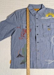 NWT Round Two Western Button Up Shirt Men’s Small Washed Blue Sean Wotherspoon