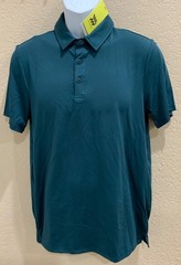 Jersey Polo Shirt All in Motion Wicking Stretch No Roll Collar 3 button Wicking