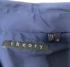 Theory Shirt Mens M Medium Navy Blue Sylvain Wealth Stretch Long Sleeve