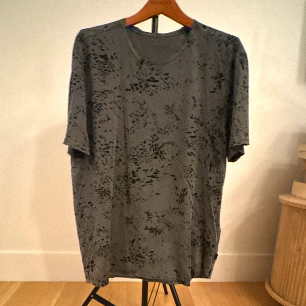 John Varvatos Men’s XL Gray/Black Abstract Crew Neck Short Sleeve T-Shirt