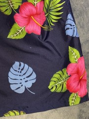 La Leela Men’s XL Blue Hawaiian Tropical Floral Woven Terivoile Button-Up Shirt