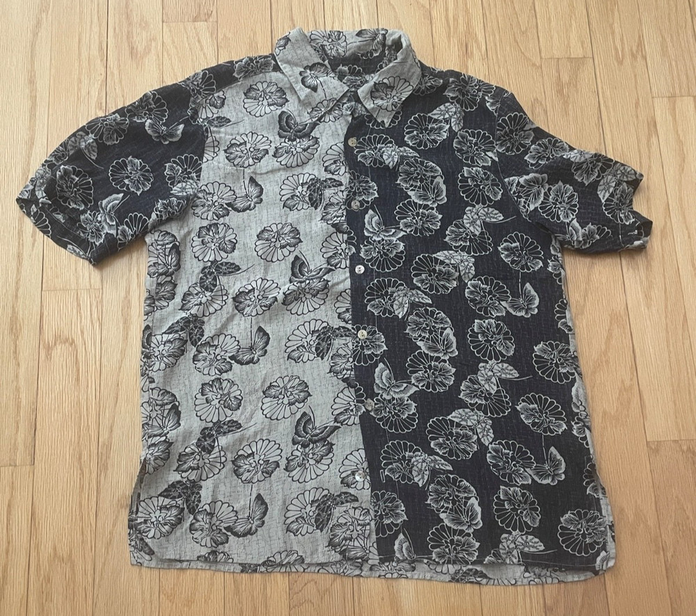 Citron Santa Monica Men’s MEDIUM 100% Silk Floral Shirt. Soft. Clean. Classy.