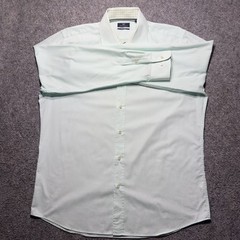Strokesmans Dress Shirt Mens 48/30 Mint Green Long Sleeves Button Up Non-iron