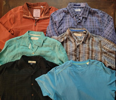 Tommy Bahama Shirt Lot of 6 Mens Medium Button Up Set 1/4 Zip Silk Embroidered