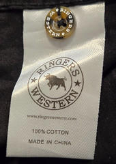 Ringers Western Shirt XS The Hawkeye Oversize Australia Black Embroidered Work