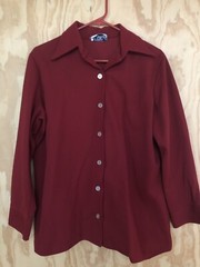 Fashion Star Shirt Mens Large? Vintage Red Long Sleeve Button Down Read Descrip