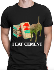 I Eat Cement Cursed Cat Funny Meme Lovers Gift Joke T-Shirts Gildan 5000