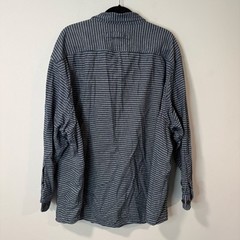 Duluth Trading Co Men’s Free Swingin’ Flannel Relaxed Fit Shirt Stripe Blue 4XL