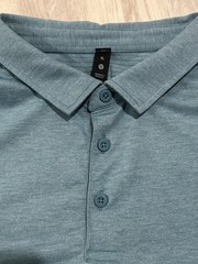 Lululemon Men’s Turquoise Teal Short-Sleeve Collared Polo Shirt XL