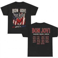 Bon Jov! Forever Tour 2026 MSG NYC Red White Jersey T Shirt All Sizes CB1458