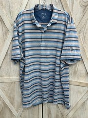 Johnnie-O McKinley Polo Shirt Mens XL Blue Stripe Performance Golf Resort