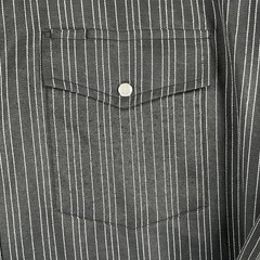 Roper Shirt Mens Medium Black White Pinstripe Western Pearl Snap Long Sleeve