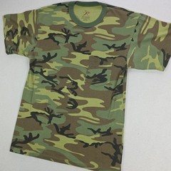 Rothco Woodland Camo Shirt Men’s Large Outdoors Hunting Woodlands Lightweight