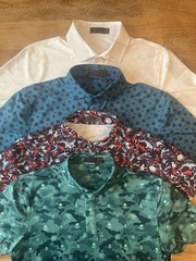 Lot of 4 G/Fore Polo Shirts Medium Skull Crossbones Floral Paisley Camo Golf