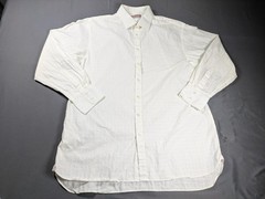 Thomas Pink Shirt Men 18/35.5 White Check Textured Button Up Long Sleeve Made UK