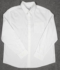 Men’s Dress Shirt M Goodfellow White Stripe Button Up Cotton Nylon Stretch