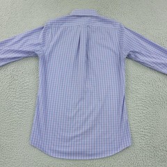 Roundtree & Yorke Gold Label Dress Shirt Mens 14.5 Blue Check Slim Non Iron