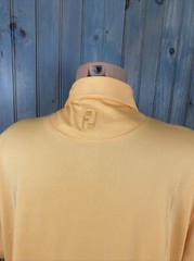 FOOTJOY S/S Short Sleeve GOLF Polo Shirt Orange POLYESTER SPANDEX Sz L MINT