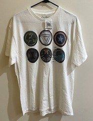 Avengers Men’s Marvel Comics Superhero Short Sleeve T-Shirt L Large White