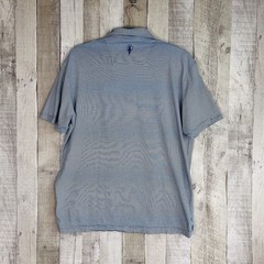 Birdie Retriever The Nautical Polo Shirt Size Large Blue Striped Stretch UPF 50