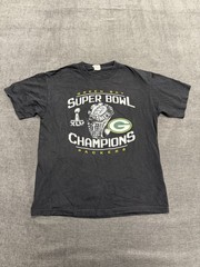 Green Bay Packers Super Bowl XLV Champions Black T-Shirt Size L
