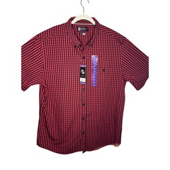 NWT WP Weatherproof Men’s Red Plaid Short Sleeve Woven Shirt Size XXL