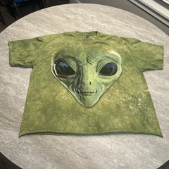 The Mountain Alien ET Raw Edge Hem UFO Tie Dye Shirt Oversized Size Small/Medium