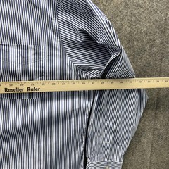 Lauren Ralph Lauren Dress Shirt Mens 17.5 34/35 Blue Stripe Non Iron Long Sleeve