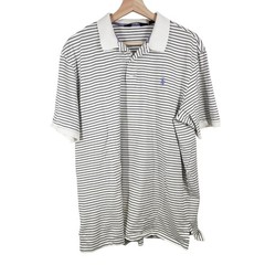 Polo Golf Ralph Lauren Polo Shirt Mens XL White Striped Pro Fit Pima Cotton